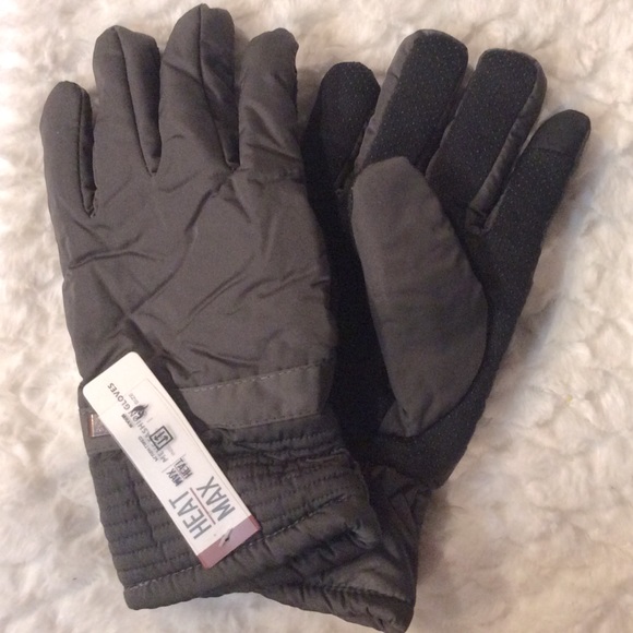 ✅🆕Gray men’s gloves plush fleece lined NWT mens M - Picture 1 of 6